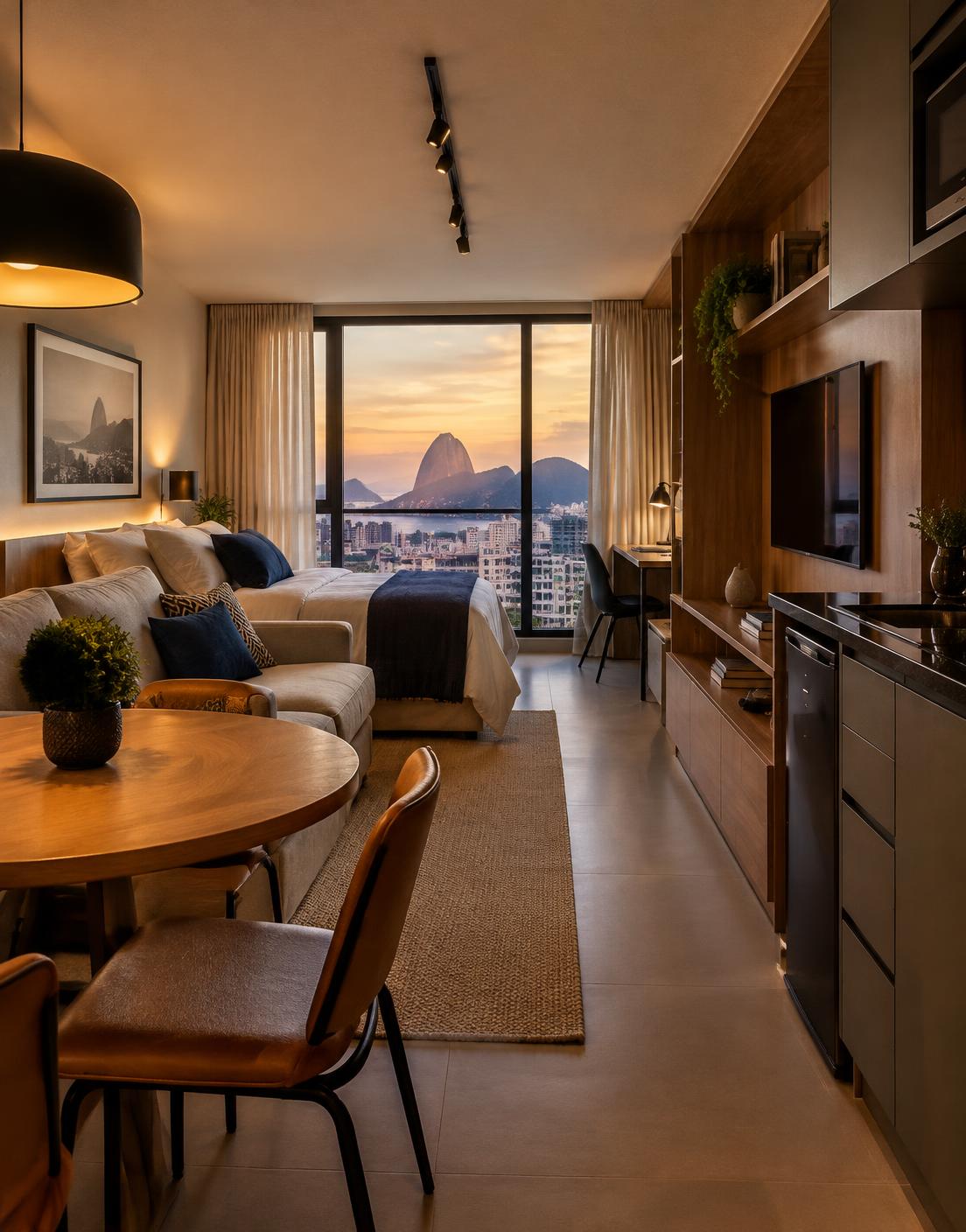 Imagem ilustrativa de um studio mobiliado no Rio